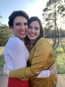 Molly with her mother, Domonique Launey